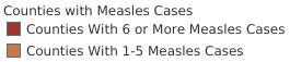 Kansas Measles Outbreaks by County Map Legend